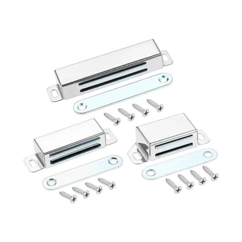 Heavy Duty Magnetic Cabinet Catch Set for Cupboard, Closet and Drawer Doors, Concealed Stainless Steel Latch, 6 Pack with screws