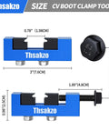 Stainless Steel CV Boot Clamp Tool For Easy CV Axle Dust Boot Removal And Installation with 13mm screw, blue anodized body