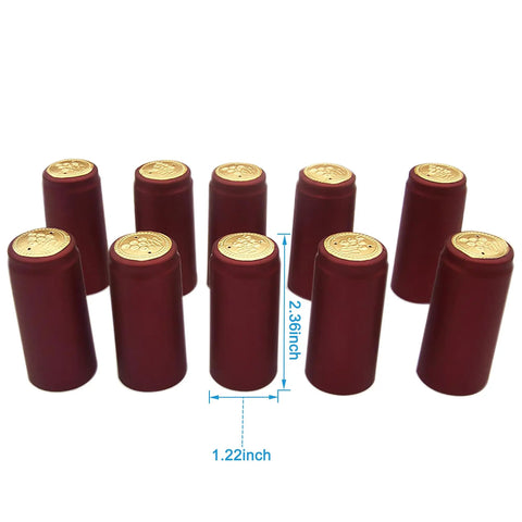 Premium Heat Shrink Wine Bottling Caps 100 Pack Matte Oriental Red Hella Smooth Satin Finish Easy To Shrink Rock Solid Seal display.
