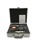 Heavy Duty Hammer Type Punch Brinell Hardness Tester For Metals And Plastics in protective case with calibration tools and reading chart.