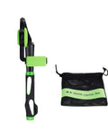 Pro Grade Golf Swing Mechanics Tool And Analyzer For Consistent Output with green accents and mesh carrying bag shown