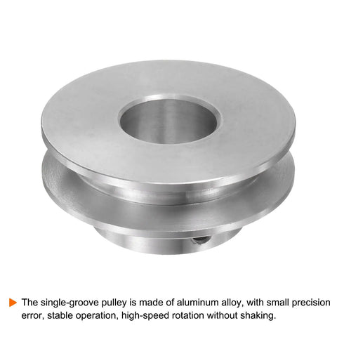 Heavy Duty Single Groove Pulley 14mm Fixed Bore 40mm OD Aluminum Alloy with Hex Wrench for Drilling Machine Fits 6mm PU Round Belt