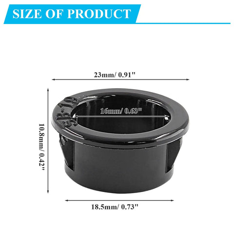 Black Snap Bushing Three Quarters Inch Mounting Diameter Pack Of 50 Durable Plastic Snap Bushings For Auto Bike And DIY Projects Heat Resistant Wear Resistant Corrosion Proof Easy Install, 23mm x 10.8mm