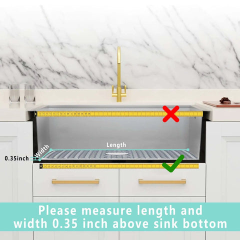 Kitchen Sink Protector Mats 18.2 by 12.5 Inches Soft Silicone Pad for Stainless Steel Sinks Center Drain Grey layout guide