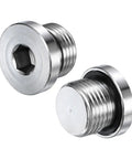 Two Pack Half Inch NPT Stainless Steel Inner Hex Plug With Sealing Ring For Terminating Pipe Ends And Replacement Drains Heavy Duty 304 Socket Bung Plug Set Kit