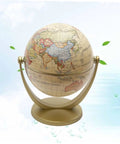 Desktop World Globe With Stand Golden Finish For Education And All Ages Home Office Decor Kid Friendly Geography Learning Tool