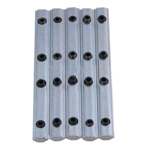 Rock Solid 4 Pack 3030 Series Aluminum Profile Straight Line Connectors With M6 Screws and Nickel Plated Hardware for Drop In Ready 8mm T Slot Extrusion Rigging and Zero Hassle Assembly.