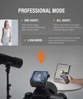 X3 Pro C 2026 TTL Flash Trigger For Canon on DSLR camera with professional mode touch screen, studio setup in background