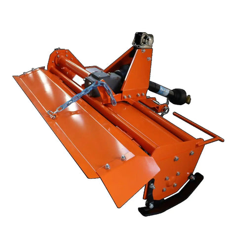 3 Point Rotary Tiller Attachment For Cat 1 Tractors With PTO Drive And 540 RPM Gearbox, 53 Inch Width, L Shaped Tines