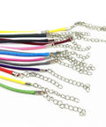 Waxed Cotton Necklace Cord Set With Clasps, 150 Pieces, 1.5 Millimeter Thickness, Mixed Colors, 18 Inch Length, Durable And Comfortable