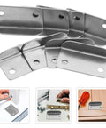Badass Heavy Duty L Shape Drawer Lock Strike Plates Silver Metal Latch Fasteners For Cabinet Security, pack of twenty iron fasteners.