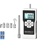 Portable Digital Push Pull Force Gauge For Tension And Compression Testing, AA Powered Dynamometer With Peak Hold Mode, Unit Conversion Between N Kg And Lb, Compact On The Go Handheld Gauge For Field Work, with probes and AA batteries