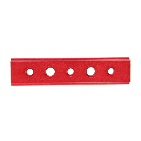 Cut Like Butter 100Mm T Slot Miter Track With Holes Aluminum Alloy in red color, featuring pre-drilled holes for easy mounting.