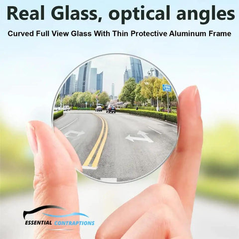 Person holding Two Pack 2 Inch Round Blind Spot Mirrors With Rust Resistant Frame And HD Real Glass For Cars