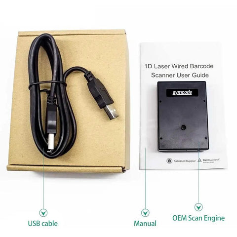Embedded Mini Barcode Scanner For Screen Scanning CCD Reader Module with USB cable and user manual