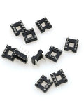 10 Pack DIP IC Socket Adapters 2.54mm Pitch 8 Pin Round Hole Soldering Socket For IC Chips Black Plastic Metal Construction