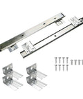Heavy Duty Keyboard Tray Slides 14 Inch Silver Cold Rolled Steel With Ball Bearing Action Quiet High Load Computer Drawer Slides Kit