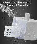 Ultra-Quiet Replacement Pump For Stainless Steel Cat Water Fountains With SMA-800 Motor being rinsed under water