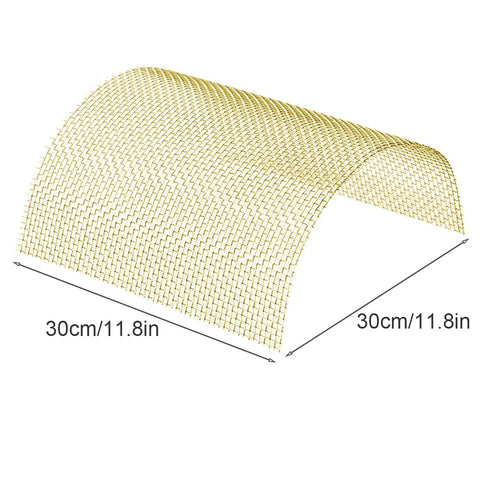 Heavy Duty 120 Mesh Brass Woven Wire Mesh Set, 2 Pack, non-magnetic filter screen in curved shape, 30cm x 30cm