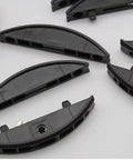 Solid As A Rock Biscuit Joiner Kit With 50 Heavy Duty Nylon Pins For Invisible Plywood Fitting showing black nylon clips close-up.