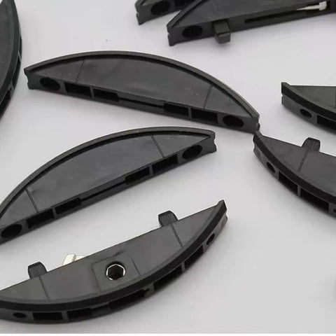 Kickass 50 Pack Woodworking Biscuit Joiners Rock Solid Invisible Frame Connectors shown individually in black nylon for secure assembly.