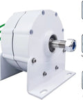 Gearless Permanent Magnet Generator 12V 24V 48V 1200W Low Rpm Motor with mounting bracket, showcasing green wires and heat-dissipating design.