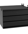 Narrow All Metal Welding Storage Cabinet Features Three Hella Sturdy Drawers With Full Extension Slides mounted under a workbench.