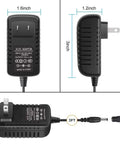 12V DC Power Supply For LED Strips 2A 24W Switching Adapter with dimensions and 5.5/2.1mm connector view