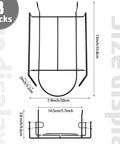Eight Piece Wire Hat Display Racks For Slatwall Black Metal Baseball Hat Racks with dimensions and measurements shown.