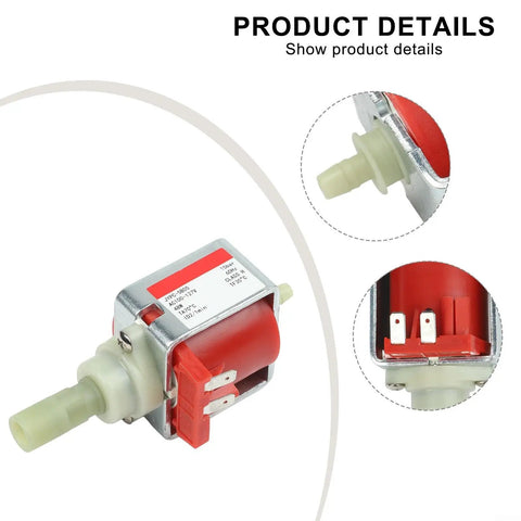 Dope Espresso Machine Solenoid Valve Water Transfer Unit For 110V Coffee Makers, 700 CC Per Min Flow, Hot Water Dispenser Accessory, Durable Metal Housing, Heat Ready Design, Fits Most Home Espresso Systems, metal body with hose fittings and terminals