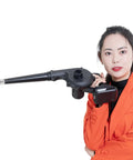 Heavy Duty Aluminum Alloy Blower Air Nozzle For Compressed Air Tools held by a woman, showcasing its sleek design and nozzle tip.