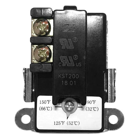 Water Heater Thermostat Set With Upper And Lower Elements For Electric Heaters, Non-Simultaneous 120V-480V, Temperature Range 90F-150F, TOD Style