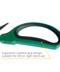 Close-up of ergonomic soft grip handle on 6 Inch Stainless Steel Garden Bonsai Pruning Shears With 40mm Straight Blade Pruners Anti Slip Soft Grip Micro Tip Snips For Clean Cuts And Easy On The Hands No Sweat So You Can Tame Your Plants.