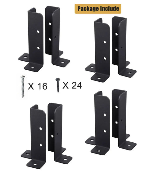 Tough As Nails Heavy Duty Adjustable Deck Post Base Brackets Kit For 1.5x1.5 2x2 2x4 And 4x4 Wood Posts Reversible Black Powder Coated Steel For Fence Pergola Railing Mailbox Support And Half Column Design