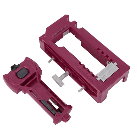Door Hinge And Latch Installation Kit With Plastic Mortiser Template For 1 3 Eighth Or 1 3 Quarter Inch Doors showing components