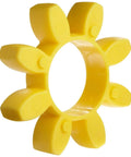 CJ 28 Curved Jaw Urethane Coupling Spider Yellow 92 Shore A For Shock Absorption And Smooth Power Transfer, 840 In-Lbs Nominal Torque, 8500 RPM Max, Fits Curved Jaw Coupling Assemblies, yellow urethane spider
