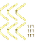 Six Pack Metal Lid Support Hinges With Screws, 4.72 Inch By 0.71 Inch Foldable Lid Stay Rotatable Safety Hinges, Yellow
