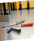 Heavy Duty 12Mm Replacement Hand Crank Handle With Round Hole Plastic Grip For Milling Machine Lathe Work Bench on a metallic surface.