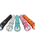 NR-1800 Dive Light Delivers Beefy 1800 Lumens, 330ft Depth Rating, shown in four color options black, silver, teal, pink, orange