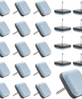 Heavy Duty Teflon Chair Sliders 22 Mm Square Nail On Furniture Glides PTFE Floor Savers in grayish blue, 24 pack set.