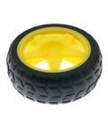 Four Pack 68mm TT Motor Hub Replacement DIY Kit For Smart Robots And RC Cars Rubber Tires For Smart Cars Scale 1 48 Gearbox Yellow Black