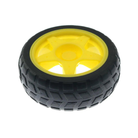 Four Pack 68mm TT Motor Hub Replacement DIY Kit For Smart Robots And RC Cars Rubber Tires For Smart Cars Scale 1 48 Gearbox Yellow Black