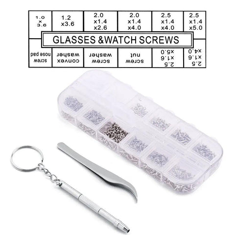 Stainless Steel Watch And Eyewear Repair Kit With Tweezers And Screw Set, All In One Handy Universal Multi Purpose Diy Tool For Eyeglasses