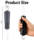 Two Pack Button Hook With Zipper, Pull Fastener Helper, Assist Hook Tool For Easy Dressing, Wide Non Slip Grip, Zipper Hook, Handy Mobility Aid For Seniors And Anyone With Limited Hand Dexterity, 7.5in black handle