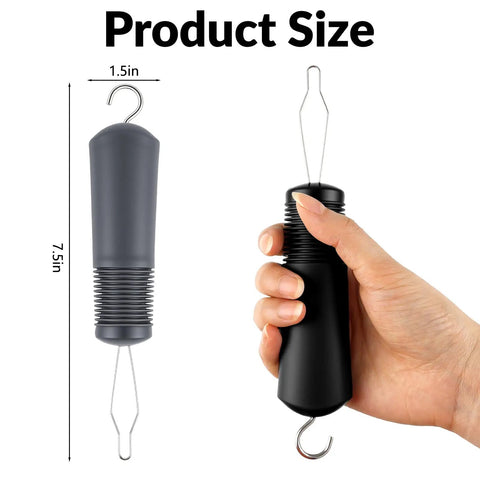 Two Pack Button Hook With Zipper, Pull Fastener Helper, Assist Hook Tool For Easy Dressing, Wide Non Slip Grip, Zipper Hook, Handy Mobility Aid For Seniors And Anyone With Limited Hand Dexterity, 7.5in black handle