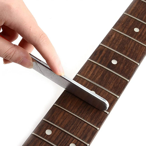 Using fret crowning file from Guitar Luthier Tool Kit Pro Grade With Fret Crowning File Fret Rubber Hammer Fret Leveling Beam Fret Rocker