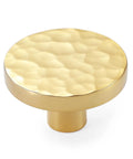 Close-up of one Twenty Pack Dope Gold Cabinet Knobs Hammered Solid Brass Round Drawer Pull for Kitchen Cabinets