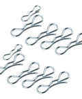 Bow Tie Lock Cotter Pins And Deck Clips Set In Seven Sixteenths Inch And Five Sixteenths Inch For Front And Deck Linkage, Includes 194209 And 194208 Pins, Beefy Hardware, Compatible With Husqvarna Craftsman Poulan. Silver steel mower clips