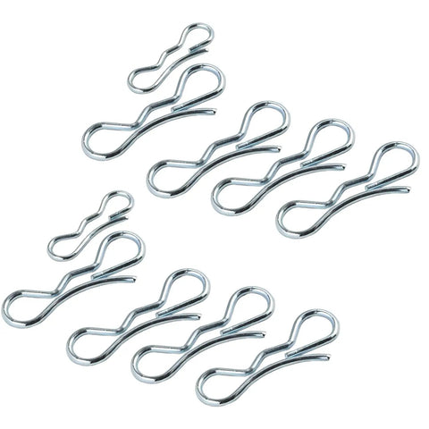 Bow Tie Lock Cotter Pins And Deck Clips Set In Seven Sixteenths Inch And Five Sixteenths Inch For Front And Deck Linkage, Includes 194209 And 194208 Pins, Beefy Hardware, Compatible With Husqvarna Craftsman Poulan. Silver steel mower clips