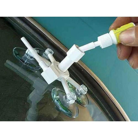 DIY Glass Windshield Repair Kit With Resin Based Formula For Chips And Cracks Under 1 Inch And Cracks Up To 12 Inches Long No Fuss Easy To Use Durable Solution That Minimizes Appearance Stops Spread And Restores Clarity applied to windshield